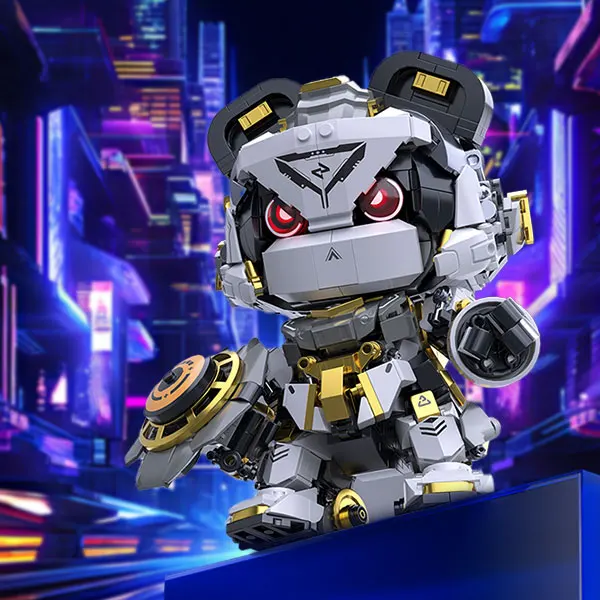 

NEW 1600+pcs 3D Mecha Panda Building Block Toy Set,DIY 3D Puzzle Collectible for Teens & Adults, Model Toy Desktop