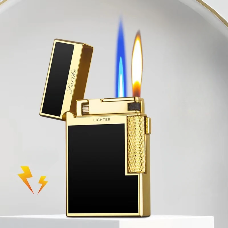 Creative Plasma Arc Lighter Luxury Double Flame Butane Lighter Jet Flame Windproof Cigarette Ignitor Smoking Accessories