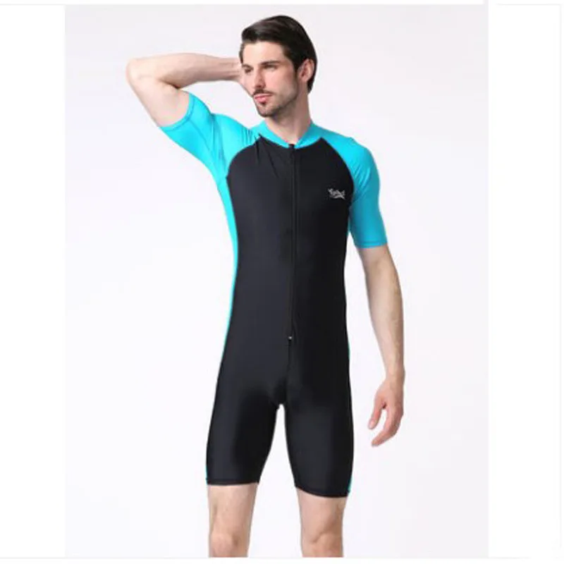 Men Women One Piece Short Sleeve Rash Guard Water Sport Wetsuit Spearfishing Diving Suit Surfing Swimwear Beach Wear Body Suits