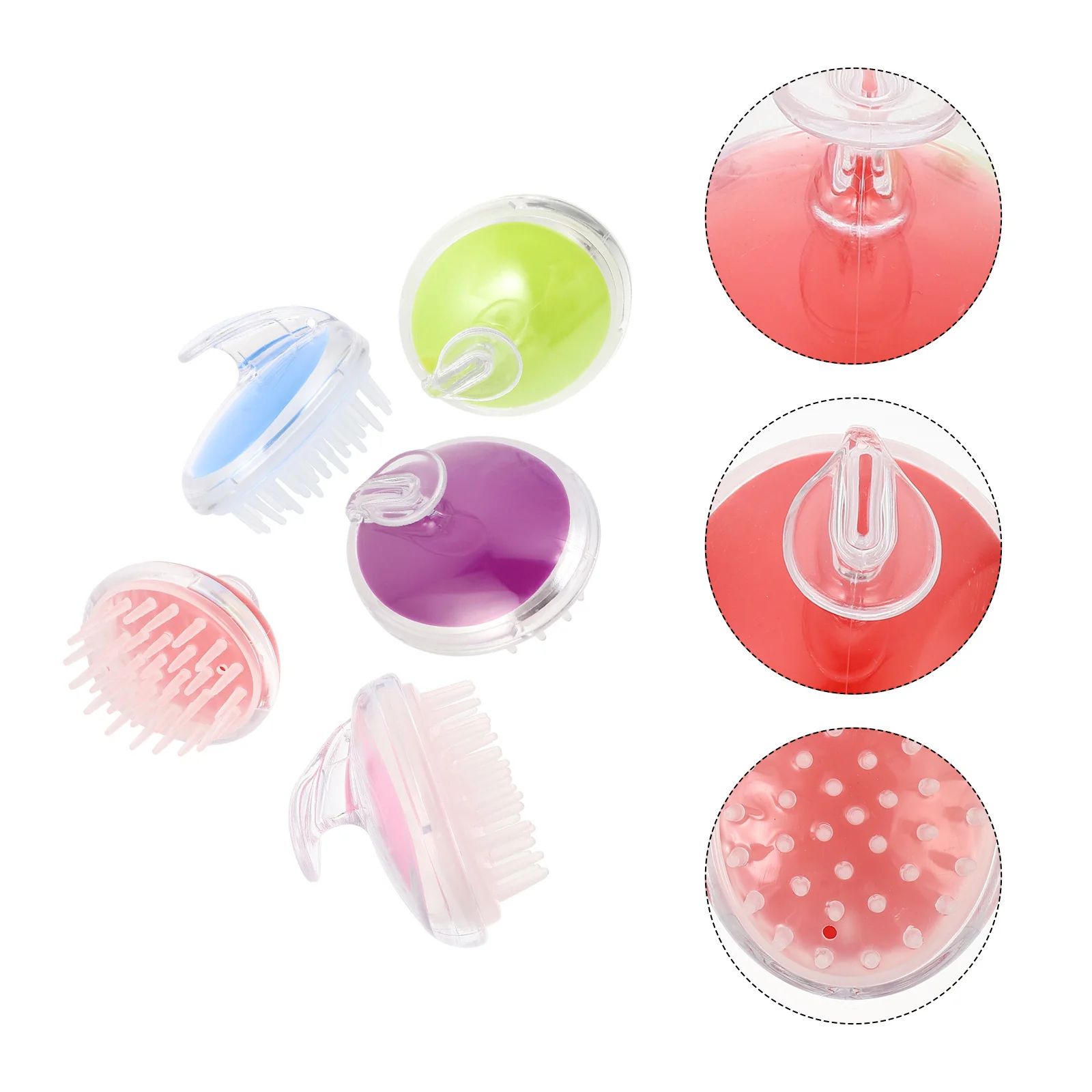

5Pcs Hair Massage Combs Silicone Scalp Shampoo Brushes Handheld Scalp Cleaning Blood Circulation Massager Massage Comb