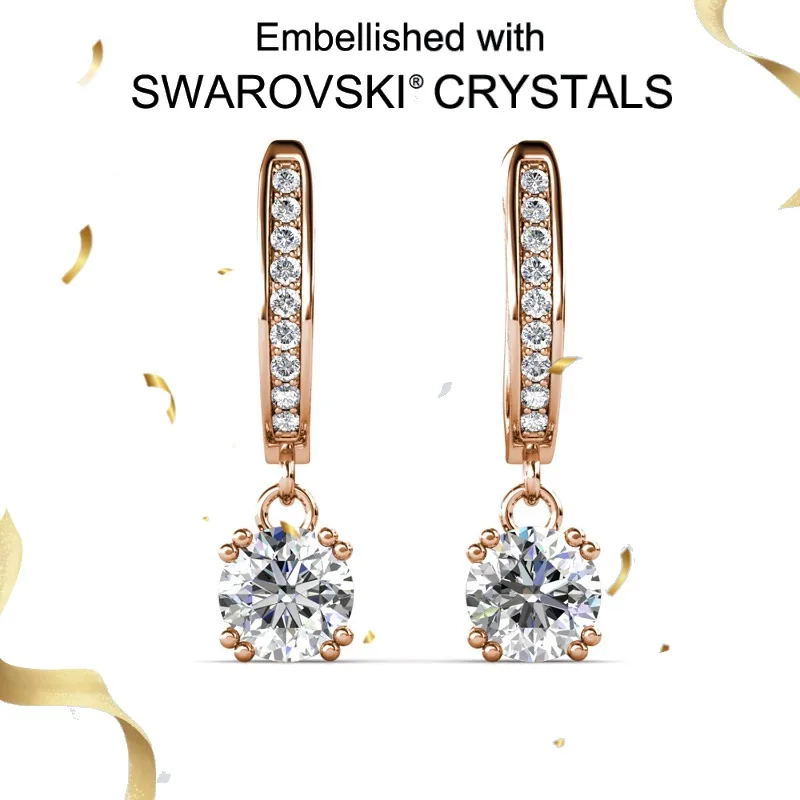 

Daisini, модные серьги-капли из стерлингового серебра 925 пробы с кристаллами Swarovski, белое золото 18 карат для женщин, стильные ювелирные изделия в подарок