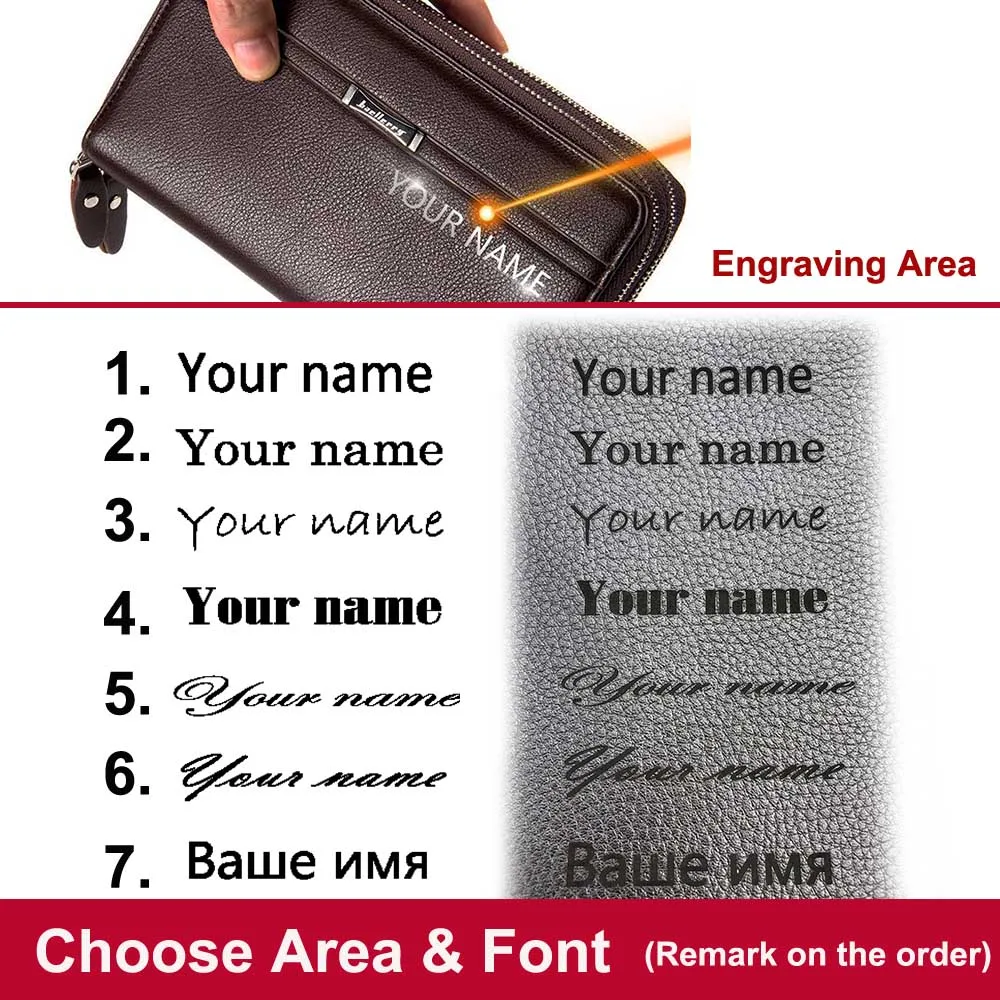 2025 Baellerry الرجال مخلب محافظ بولي Leather الجلود سعة كبيرة سستة حزام اليد الرجال المحفظة الفاخرة الأعمال الصلبة الذكور المحافظ #6