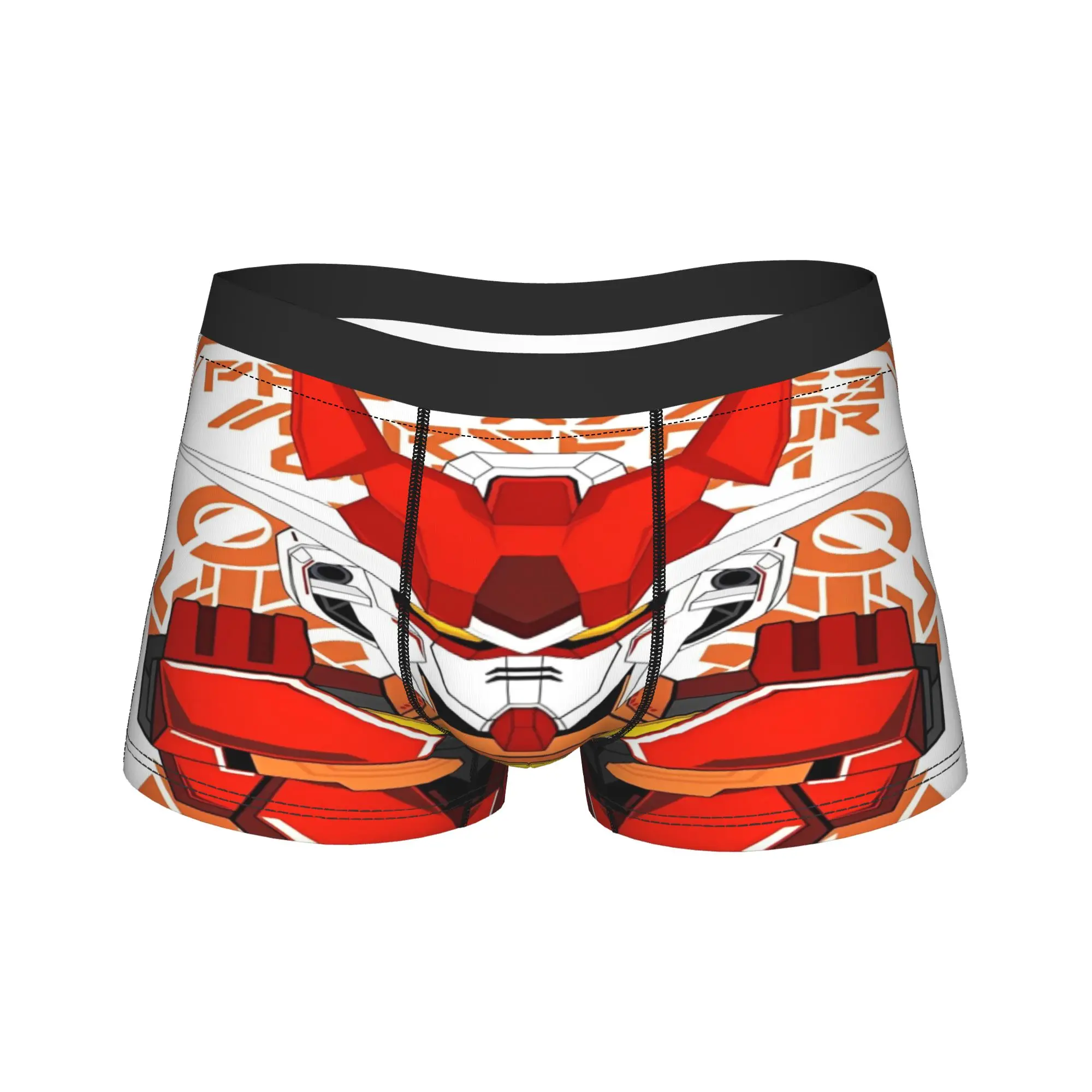 Gundam Underwear  Soft Trend Underpants Custom DIY Boxer Brief For Men 3D Pouch Plus Size Boxershorts