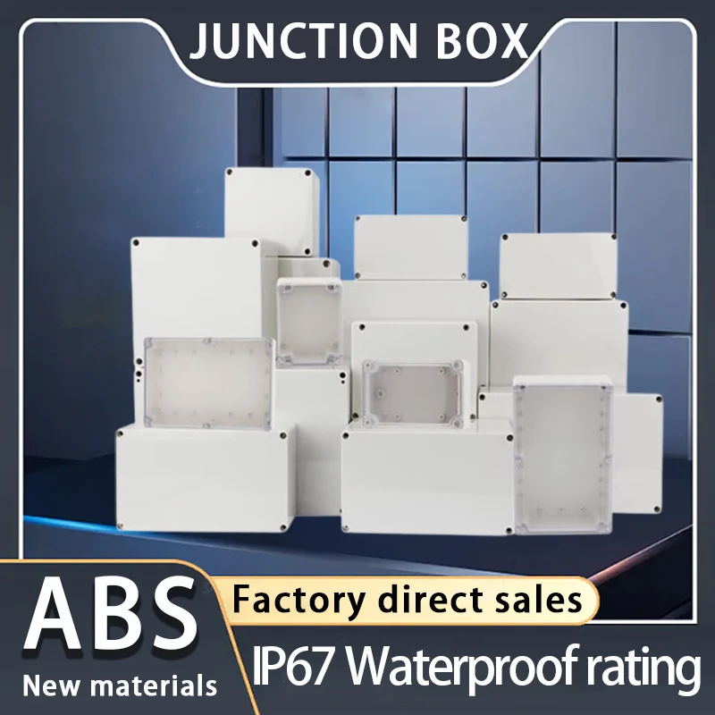 F type IP67 grey/translucent cover ABS new type waterproof junction box with plastic shell, outdoor electronic button box