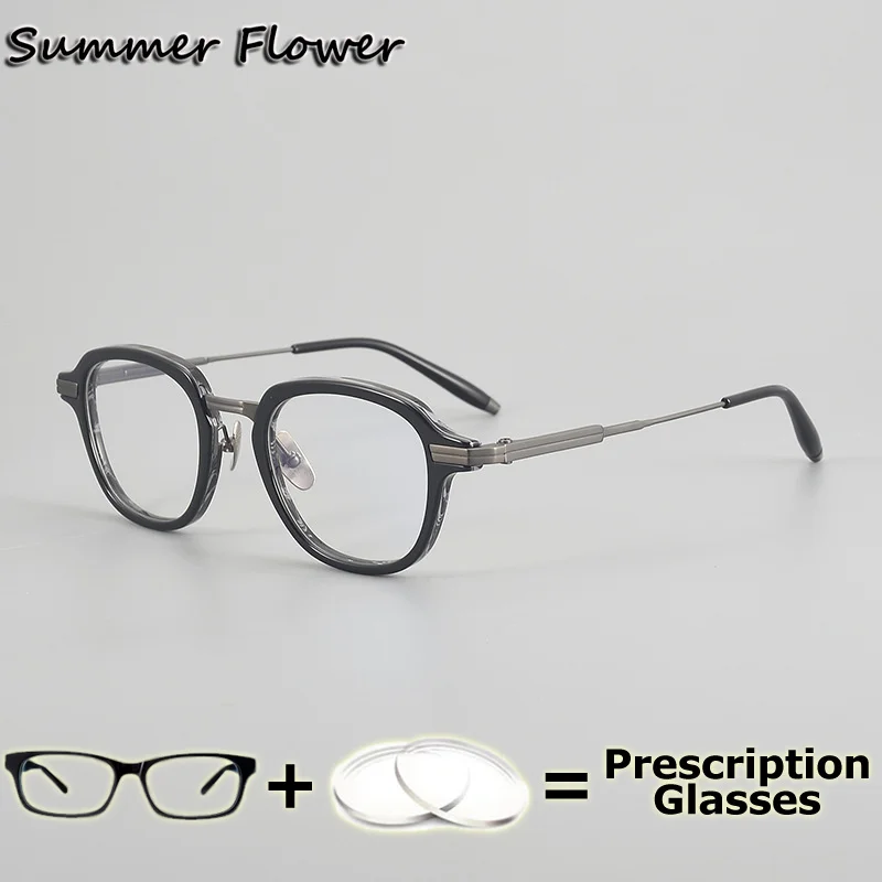 

Prescription Glasses Acetate Round Myopia Photochromic Lenses Men's Medical Vision Optical Lens Recipe Presbyopia Glasses