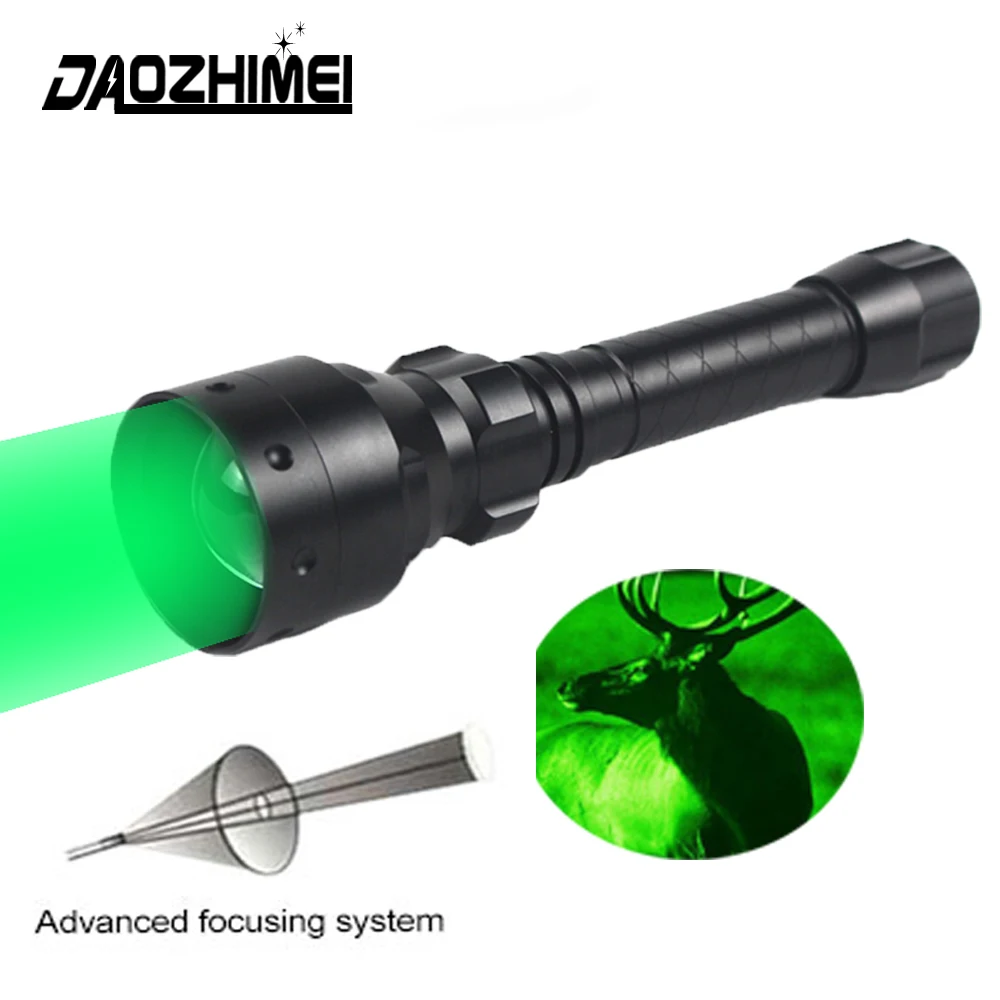 Green Red White Predator Light LED Tactical Flashlight 18650 Zoom Focus Adjustable Torch for Hunting Fishing Astronomy Aviation