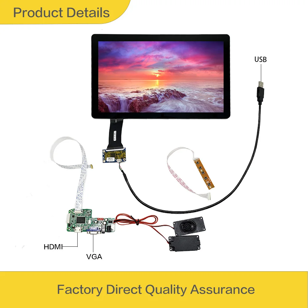 LESOWN FHD 1920x1080 IPS LCD Display Touch Screen Assembly 11.6 inch HDMI VGA eDP 30PIN Widescreen Module for Laptop PC