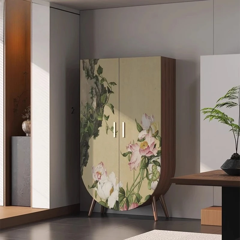 Китайский шкаф в виде лотоса, украшение для хранения, французский шкаф для хранения в гостиной, подвесной шкаф для хранения дома