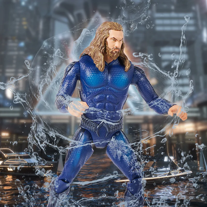 Figurine d'action Aquaman originale pour garçons, films DC, figurine de dessin animé Manta noir, poupée de mobilité articulée, ornement, cadeaux d'anniversaire
