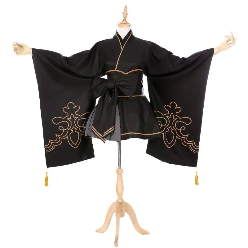 Nier Automata-Disfraz de Yorha 2B 9S para hombre y mujer, ropa de Cosplay de Anime, Kimono, Holloween, uniformes negros geniales para fiesta, traje DOUJIN