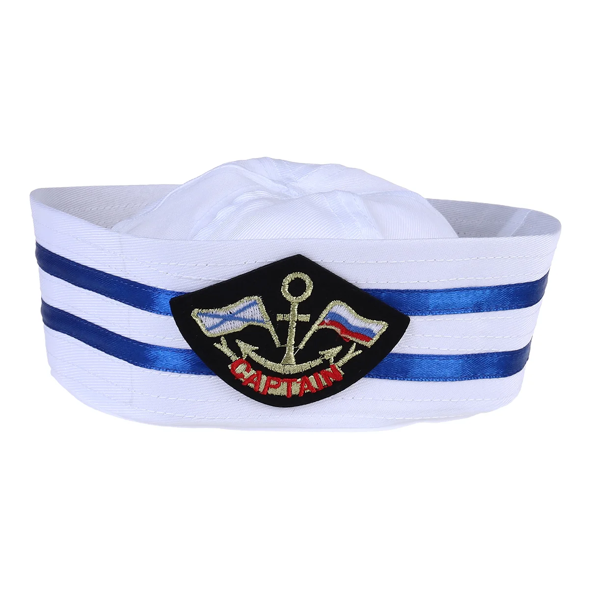 Captain Sailor Hat Kids Navy Cap Marine Cotton Blend Embroidered Badge Unisex Cosplay Game Play Dance