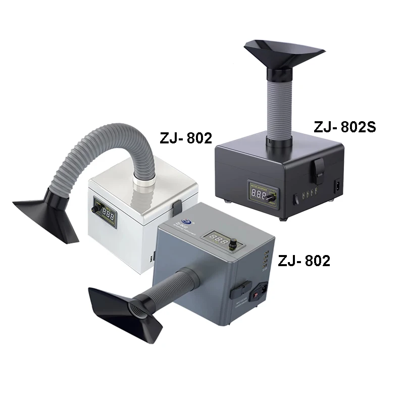 ZJ- 802 ZJ- 802S Welding Fume Extractor Air Dust Fume Purifier USB Fast Charger Industrial Phone PCB Soldering Repair Tool