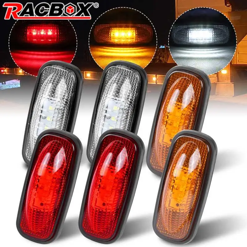 2/10pcs 3LED Side Marker Warning Light 12V 24V Trailer Truck RV Lorry Auto Car External Lights Turn signal Lamp light waterproof