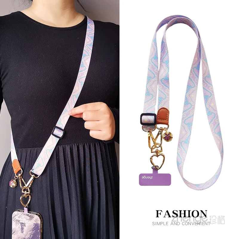 

Ремешок для мобильного телефона через плечо с облачным узором, раскрашенная лента, длинная сумка, чехол, плечевой ремень, универсальный новый продукт