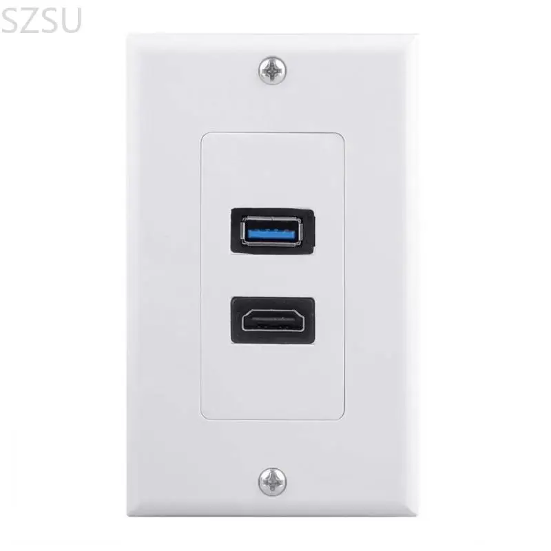 

SZSU USB3.0 Настенные вилки Вставьте гнездо для крепления кабеля для упрощенного подключения устройств и защиты окружающей