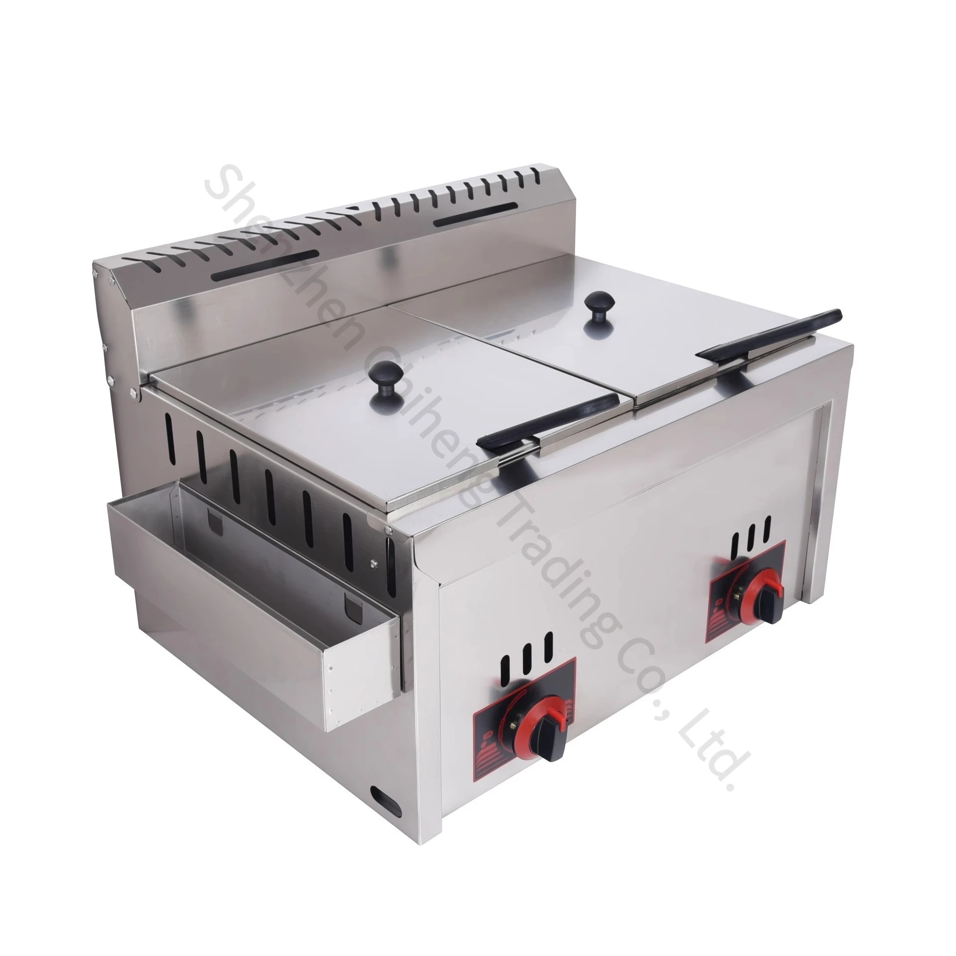 

12L Stainless Steel Countertop Fryer For Fried Chicken French Fries Commercial Deep Fryer Machine With Dual Tanks