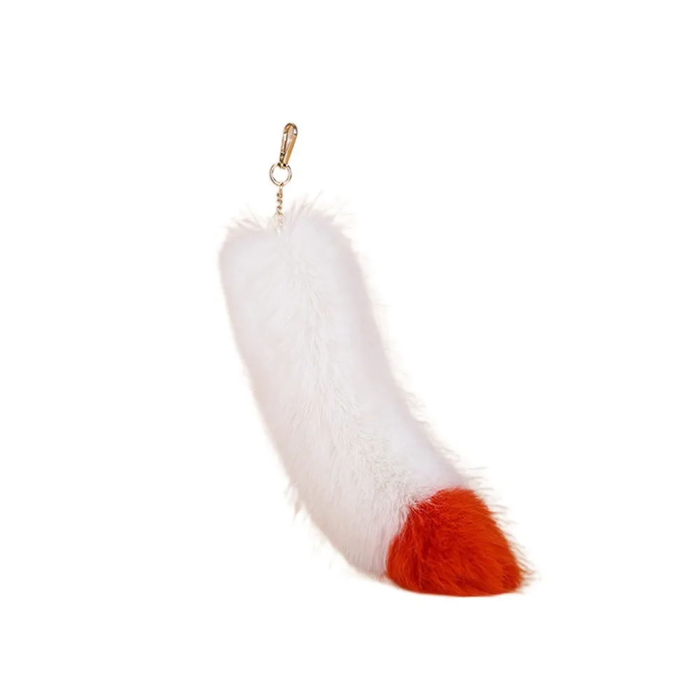 

Fashion Huge Fluffy Faux Fur Fox Tail Keychain Warm Thickening Fur Pendant Soft Fox Fur Keyring Accessory for Women Girl