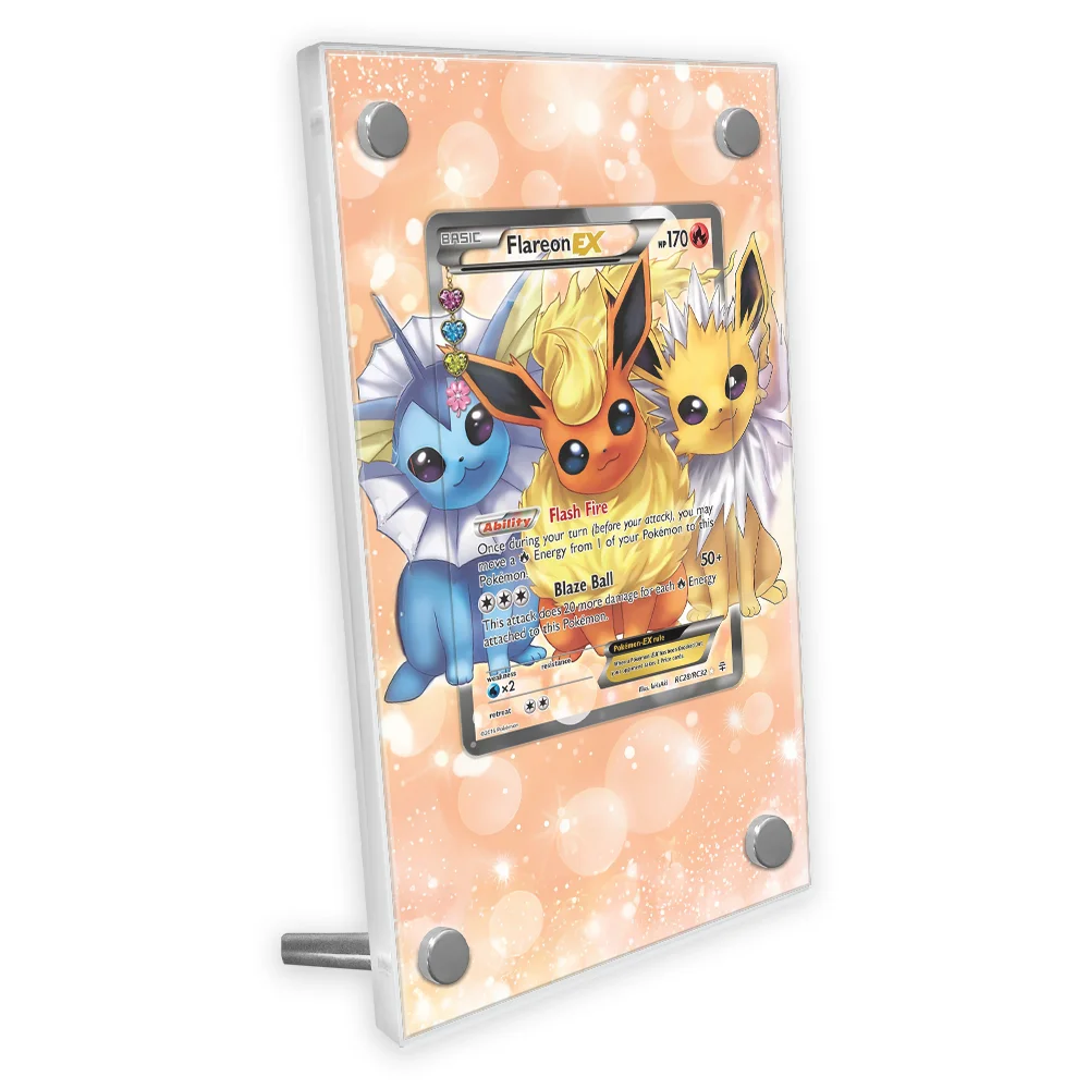 

Pokemon Anime Flareon Vaporeon Card Extended Art Display Case Collection Card Extended Painting Psa Display Rack Excluding