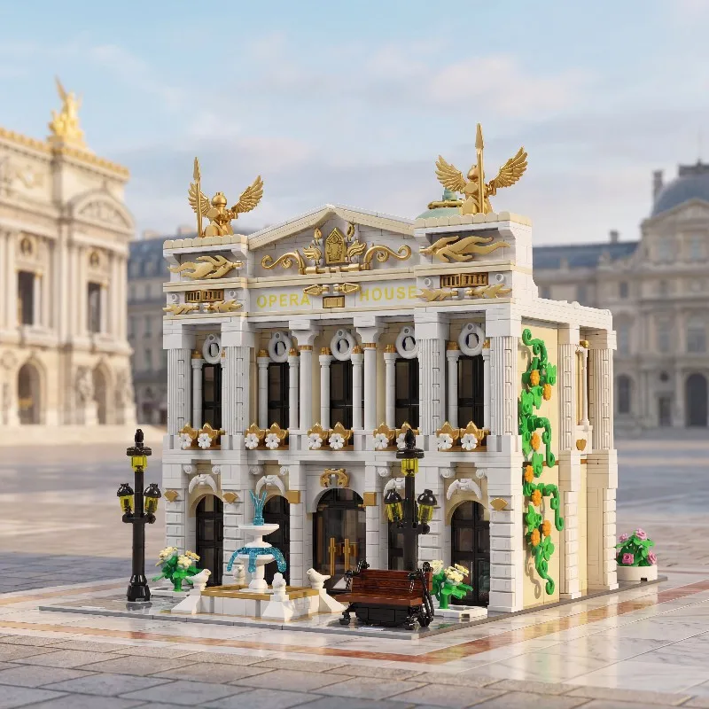 로얄 오페라 하우스 8피규어 모듈형 빌딩 블록 유럽 도시 풍경 건축 브릭 모델 키트 성인 어린이 선물 4490PCS
