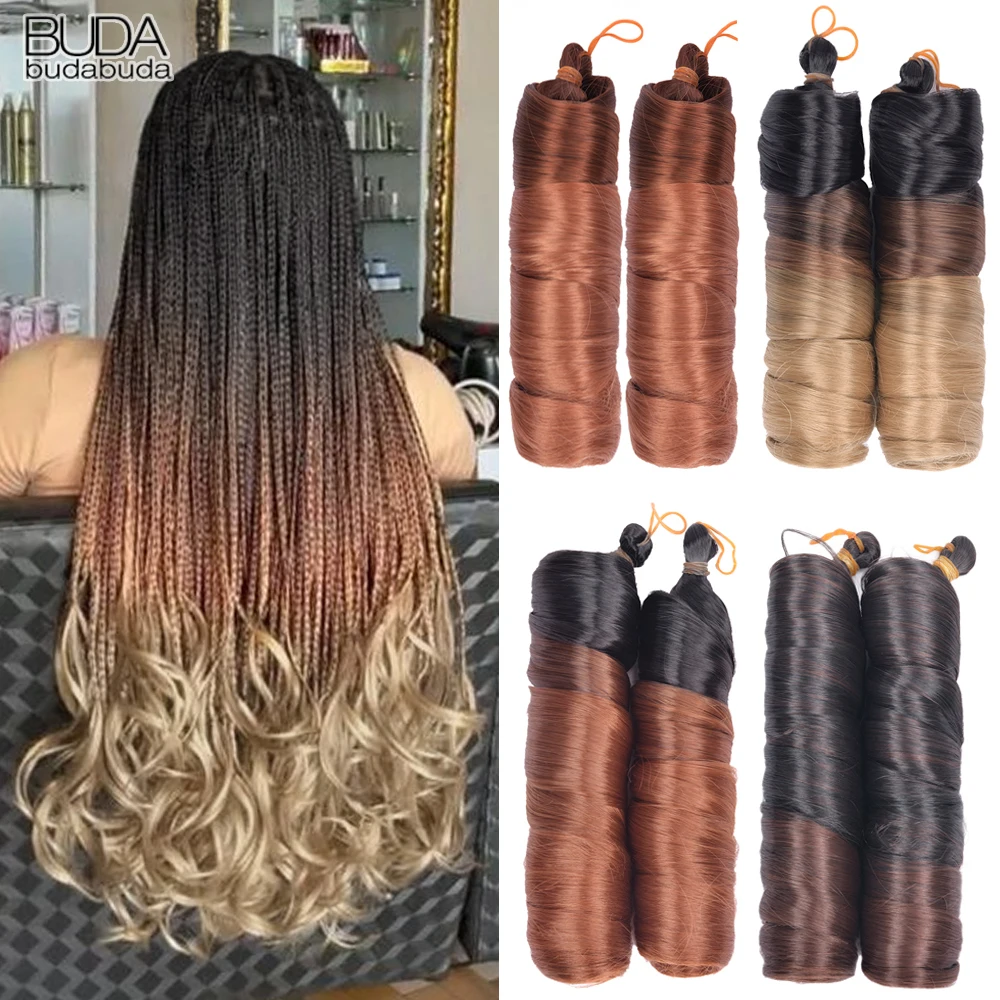 24 zoll Spirale Locken Flechten Haar Synthetische Lose Welle Häkeln Zöpfe Haar Extensions Für Frauen Pre Gestreckt Französisch Locken Haar