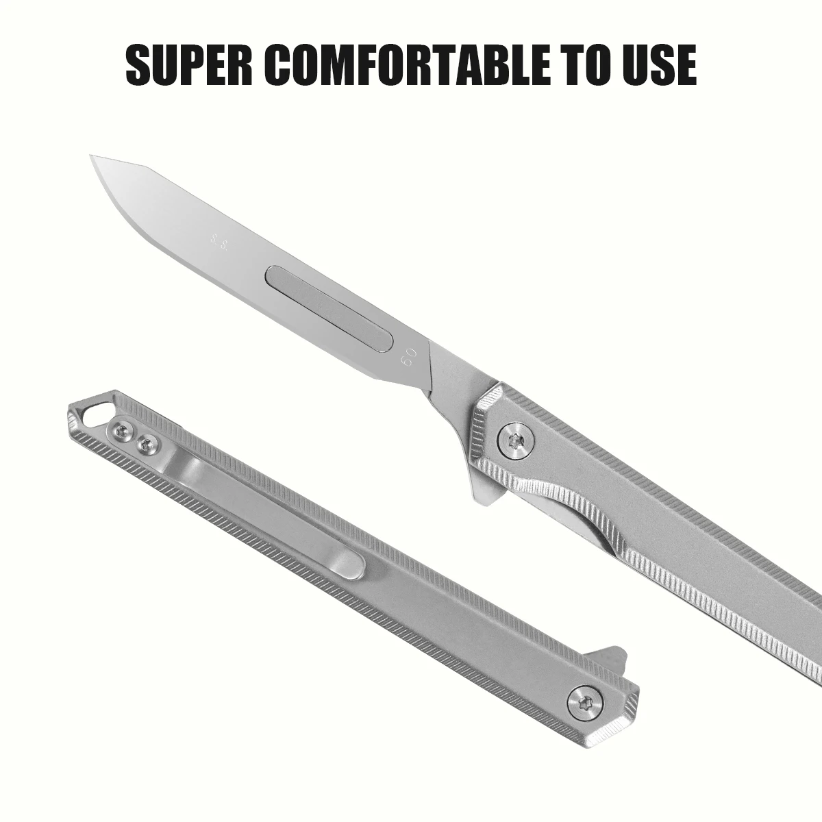 سكين جيب من سبائك التيتانيوم: سكين تكتيكي قابل للطي للرجال Edc متعدد الأدوات، سكين فواكه، شفرات قابلة للاستبدال، يأتي مع خمس شفرات - مثالي للتخييم والمشي لمسافات طويلة، والنحت، والاستخدام اليومي. إنها هدية رائعة، مناسبة خصيصًا لتقديم العطلات مثل عيد الحب وعيد الأب.