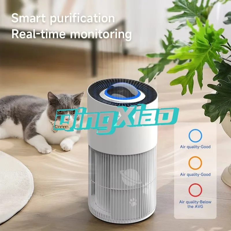 Negative Ion Air Purifier For Home Remove Pet Hair And Odor Quiet Indoor Air Cleaner With Smart Real Time Monitoring HEPA Filter