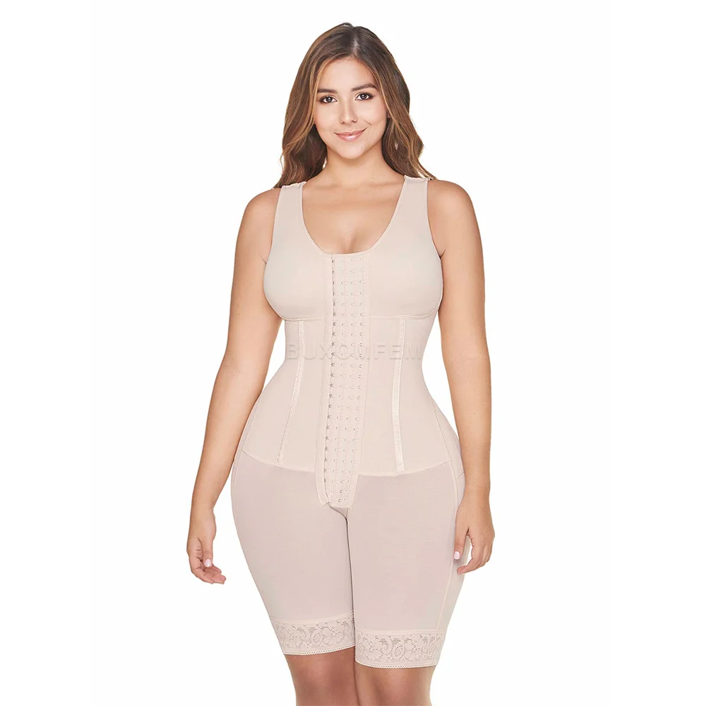 Covered Chest Sleeveless One-Piece Body Shaper Bodysuit Shapewear with bra Slim Fit Adjustable Slim Body Shape with Hook Eyes