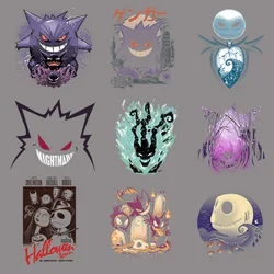 Pokemon Game Gengar Patches for Clothing Heat Transfer Patch Clothes T-shirt Thermo Stripes Washable Stickers on Men Patch Gift