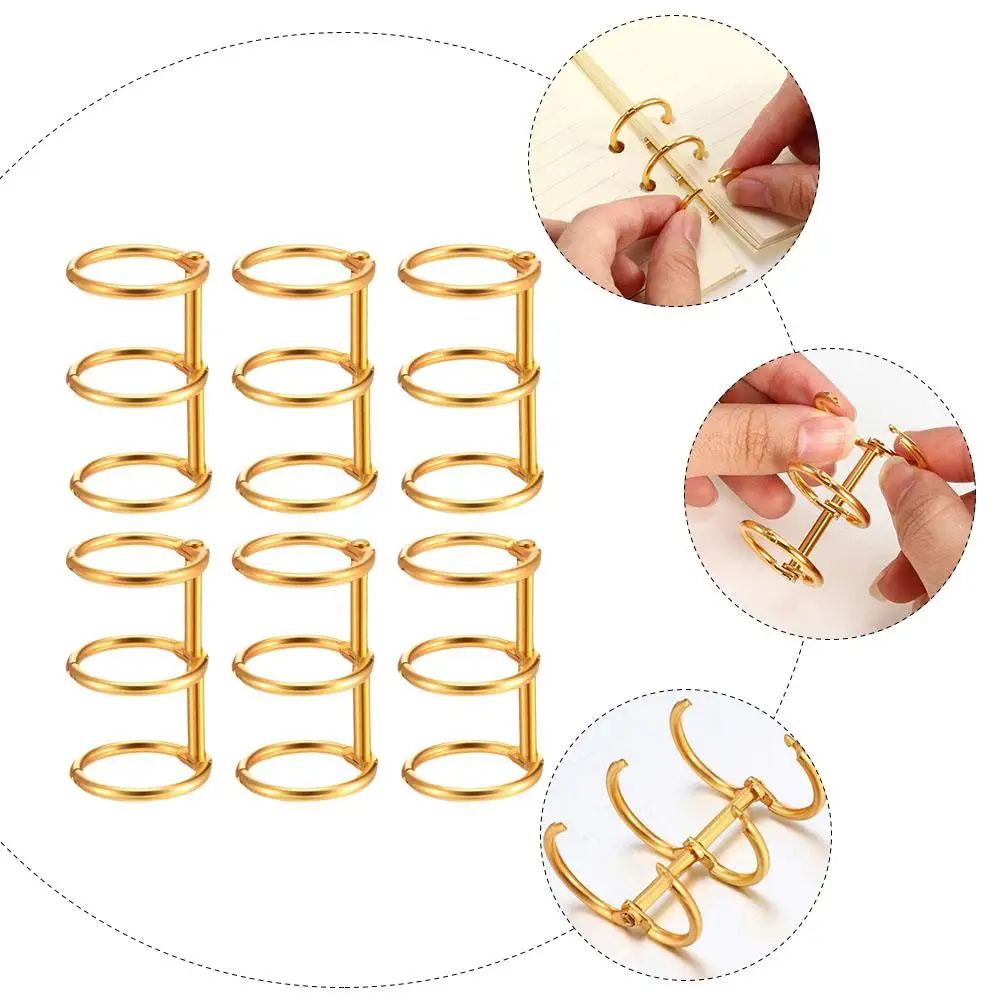 6pcs Metal Binder Rings Loose Leaf Rings Document Organization Snap Ring Writing Notebook Binding Loop