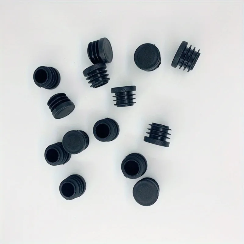 20pcs Plastic Round Table Feet Cap 20mm Black Tubing Insert Plugs Hole Cover Chair Anti Slip Feet Protector Pads Home Decor