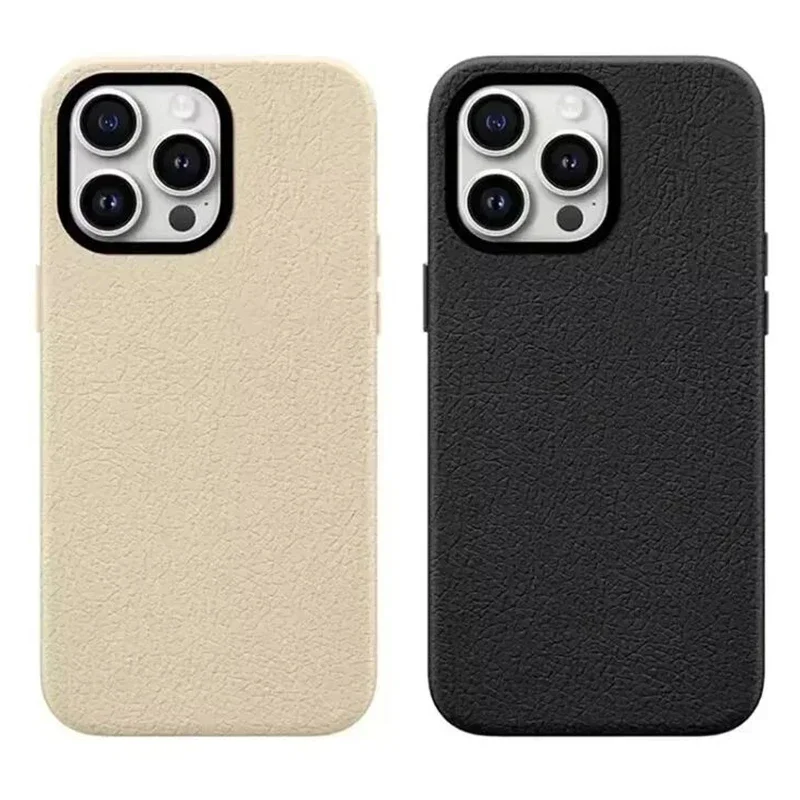 

Black Khaki Leather Magnetic iPhone 13 14 15 16 Pro Max Protective Case