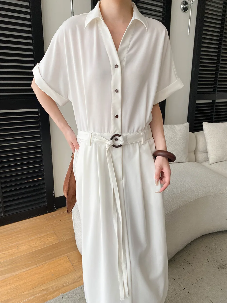 Frühlings- und Sommerkleid für Damen, lässig, einfarbig, bequem, tailliert, figurbetont. – Detail 21