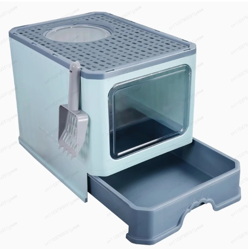 

Large capacity cat litter box, high odor folding resistance, closed stainless steel cat toilet