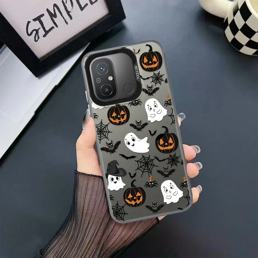 Phone Case for Xiaomi Redmi A3x 14C 12C 13C A4 A1 A3 A2 Plus 12 13 Soft Cover Halloween Bat Pumpkin Ghost