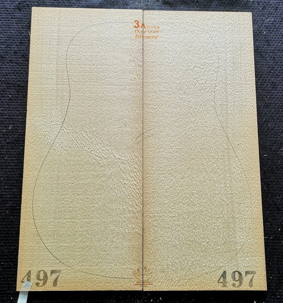 1SET 3A grade imported Adi spruce guitar wool veneer guitar panel wool board production wood Shandong Hongyin