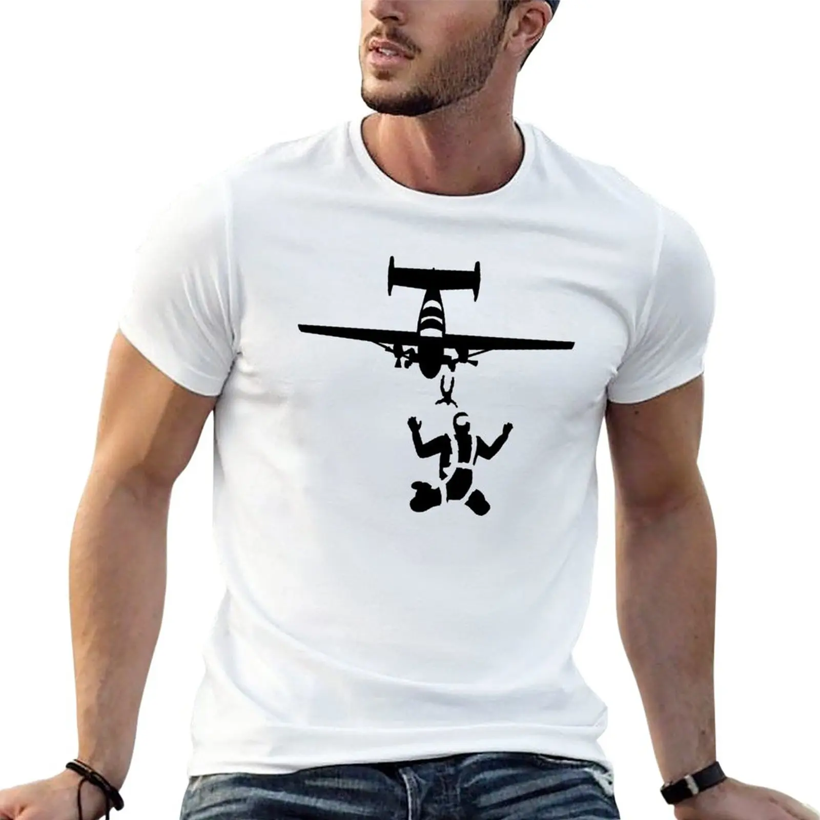 Skydiving T-Shirt summer top Short t-shirt funny t shirts slim fit t shirts for men