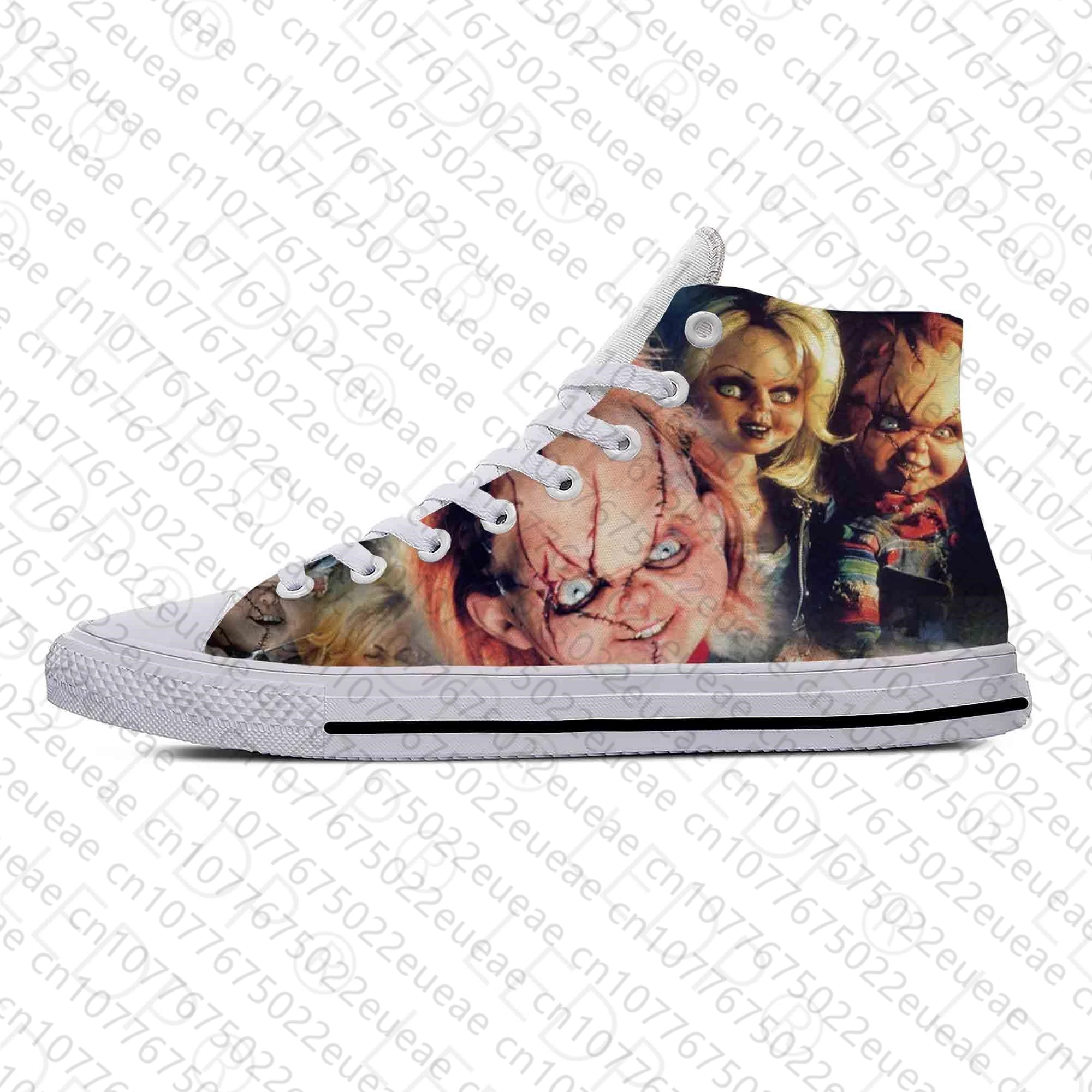 Heiße Anime Cartoon Manga Kinder spielen Chucky Horror Casual Stoff Schuhe High Top leichte atmungsaktive 3D-Druck Männer Frauen Turnschuhe