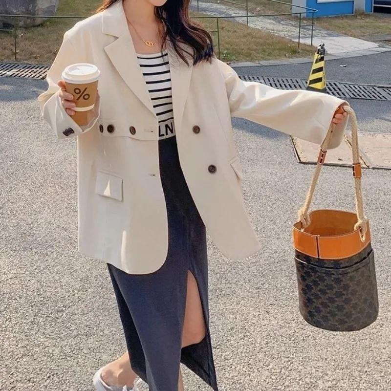 Korean Chic Blazer Women Clothing Suit Office Lady Jacket Long Sleeve Buttons Coats Luxury Brand Streetwear Spring Autumn Coats