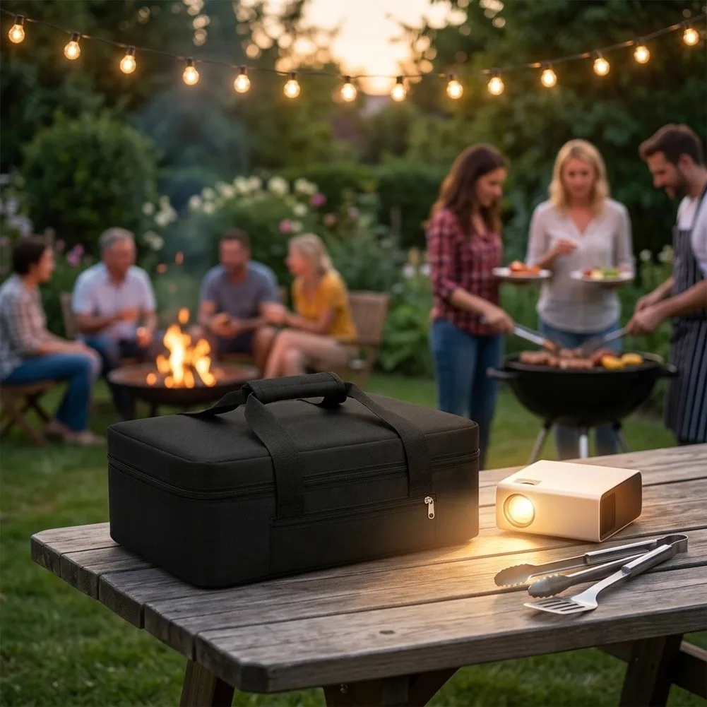Lightweight Portable Projection Storage Bag for Outdoor Gatherings BBQ Beach Events 36x28x10cm Polyester Construction