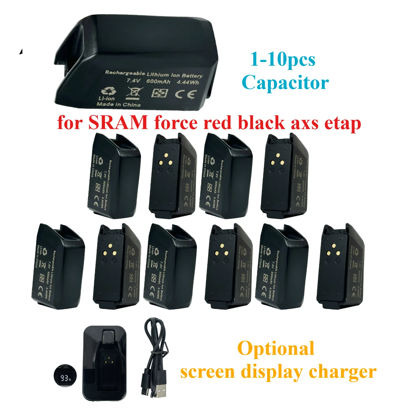 1-10pcs New 600mAh 7.4V for SRAM Force Red Axs Etap Mountain bike XX1 X01 GX AXSReplacement Battery Capacitor Integrated Circuit