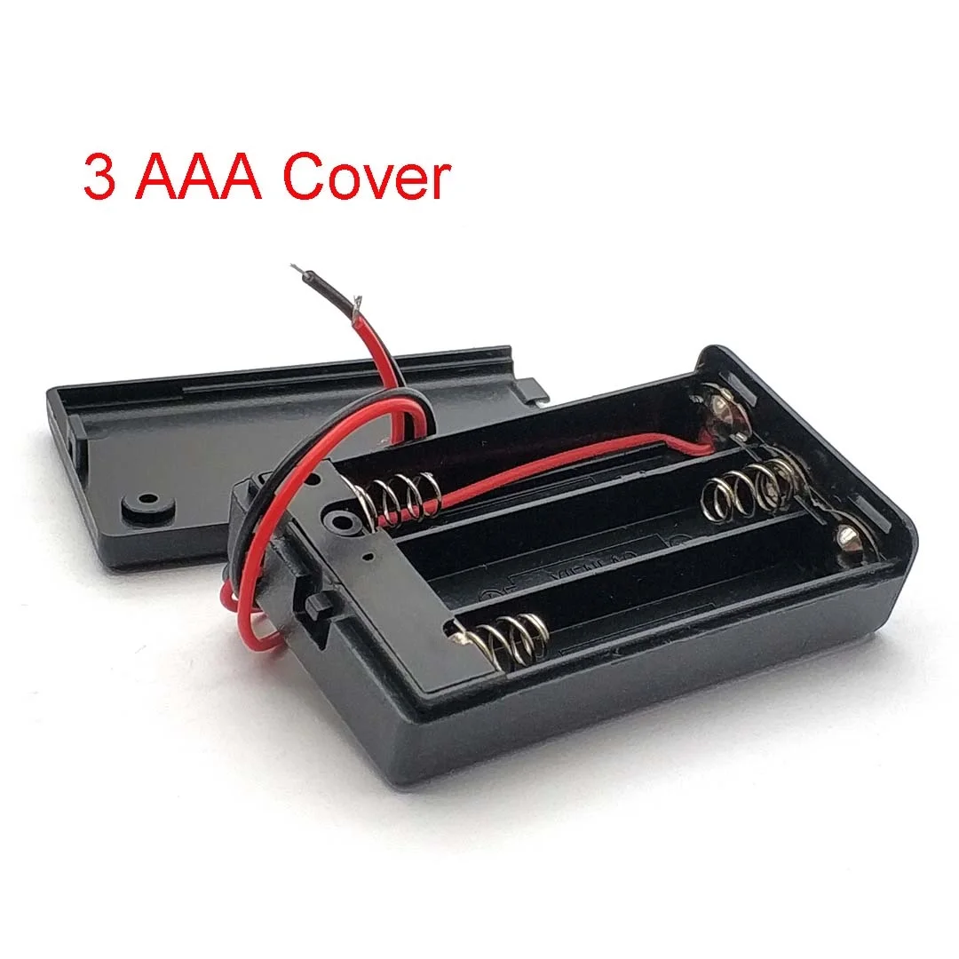 10 Stück AAA7-Batteriegehäuse (2/3/4), aus ABS-Kunststoff, mit roten und schwarzen Kabeln, ausgestattet mit Schaltern, geeignet für DIY-Schaltungen ohne Batterien. – Detail 3