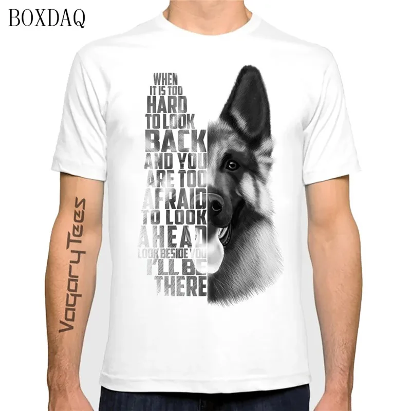 

Funny German Shepherd Dog Print Men's T-Shirts Summer Fashion German Shepherd Text Casual Tops Novelty Cool Short Sleeve Tees