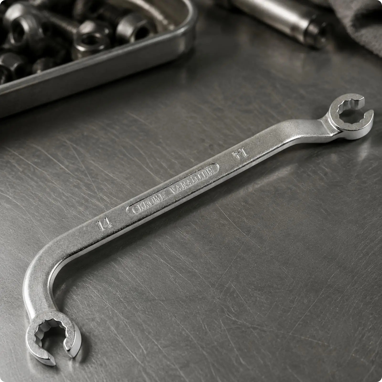 Multi Angle Diesel Fuel Line Wrench Chrome Molybdenum Steel for Fuel Dispenser Line Service in Obstructed Areas