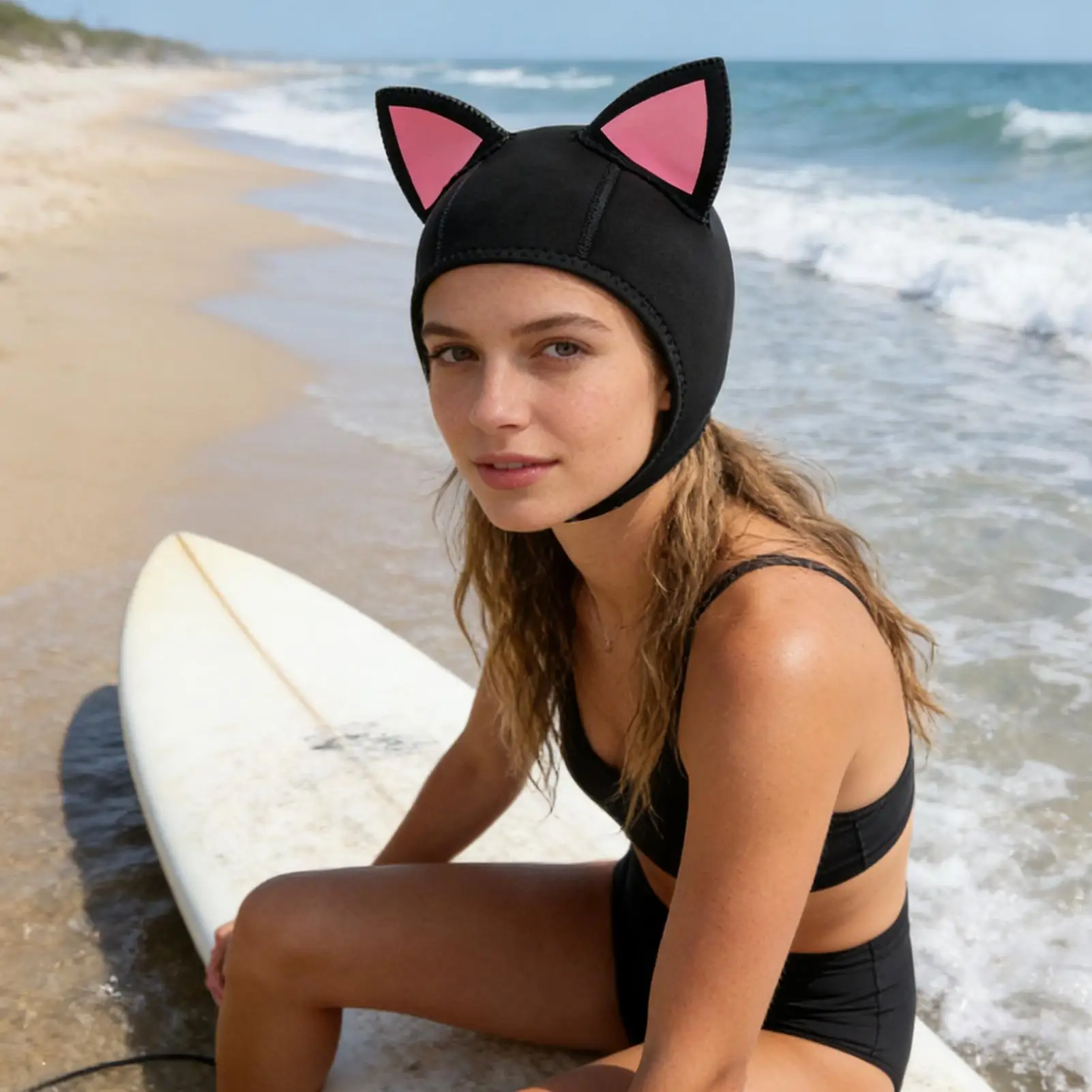 Wetsuit Hood Adjustable Thermal Swimming Hat Cat Ears Neoprene Diving Hood For Snorkeling Surfing Sailing Kayaking Water Sports