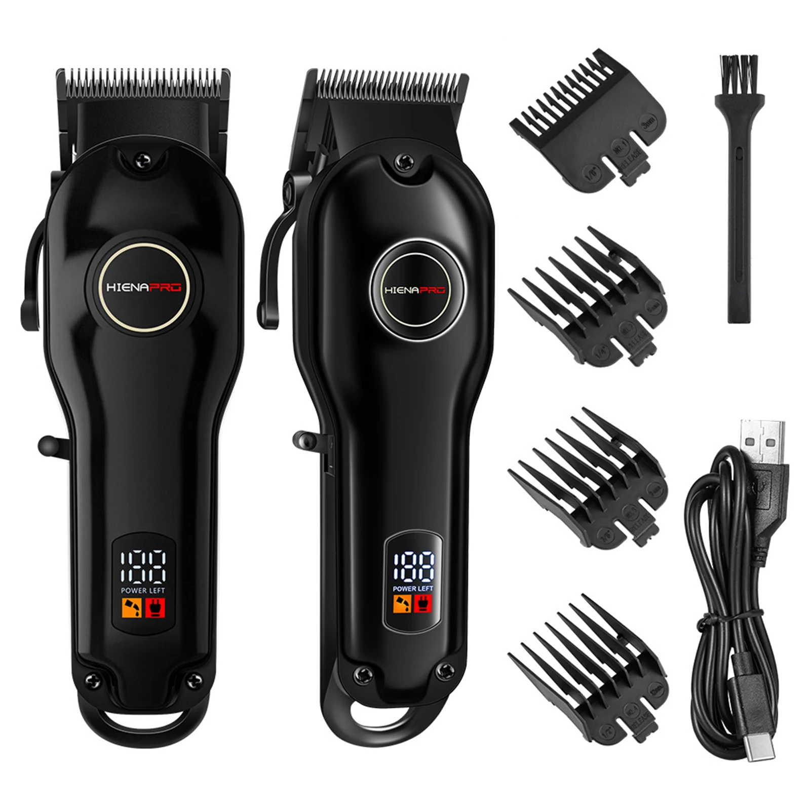 HIENA مشابك الشعر الكهربائية المحمولة اللاسلكية الشعر أداة تهذيب اللحية عدة المهنية صالون حلاقة آلة قطع الشعر مقص الشعر