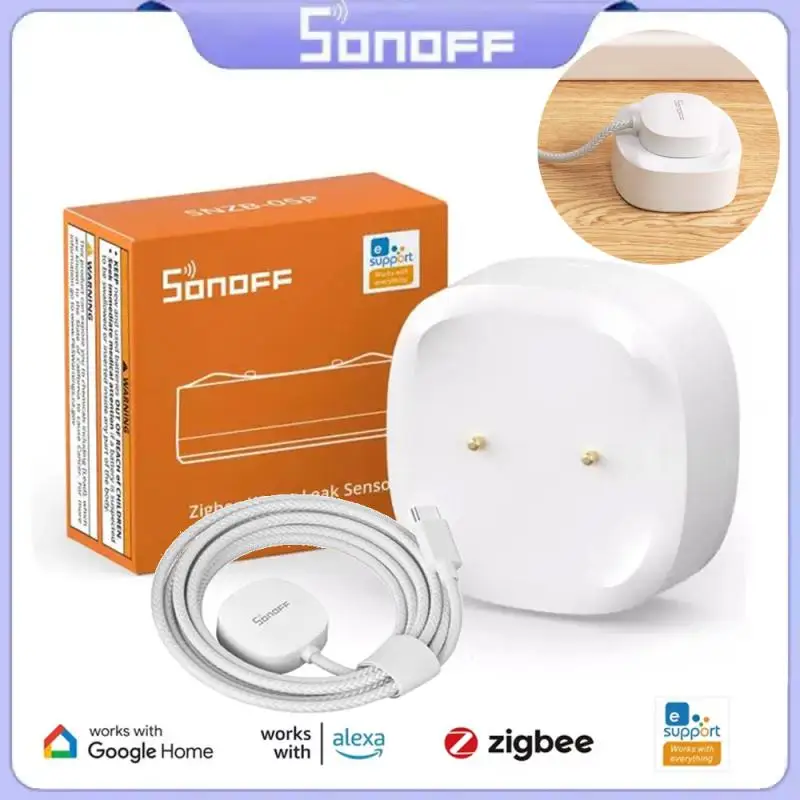 

SONOFF SNZB-05P Zigbee 3.0 Датчик утечки воды Обнаружение утечки и капа Контроль оповещений в реальном времени Через eWelink Google Alexa
