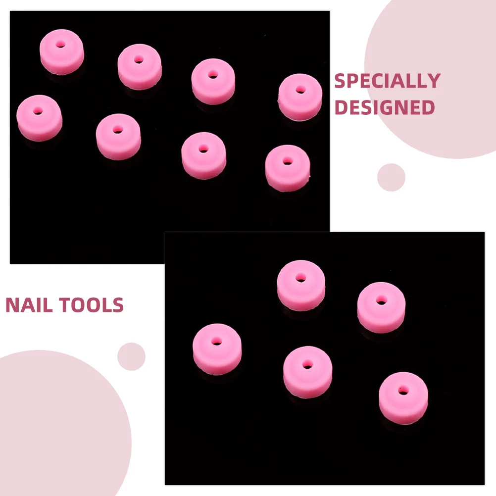 20 قطعة مسمار الحفر مجمع الغبار سيليكون يغطي للأظافر الاكريليك الكهربائية مسمار غطاء المجلد مانيكير أداة رأس مطحنة درع #2