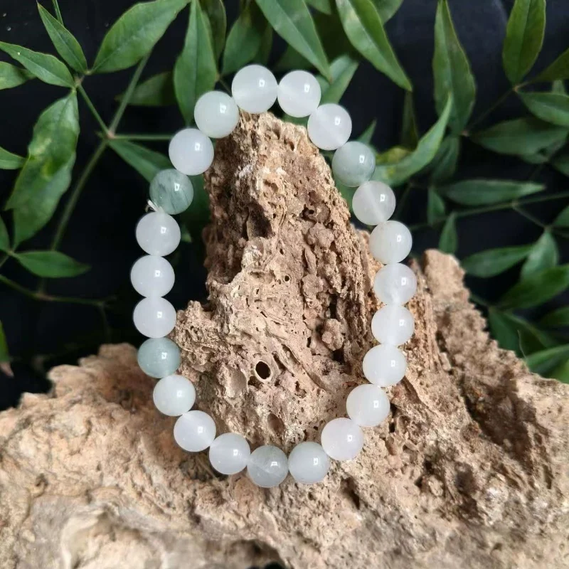 Boyfriend and Girlfriend Exquisite Gift Jewelry  Tianshan Cui Jade Bracelet 8mm Bead Jade Bracelet