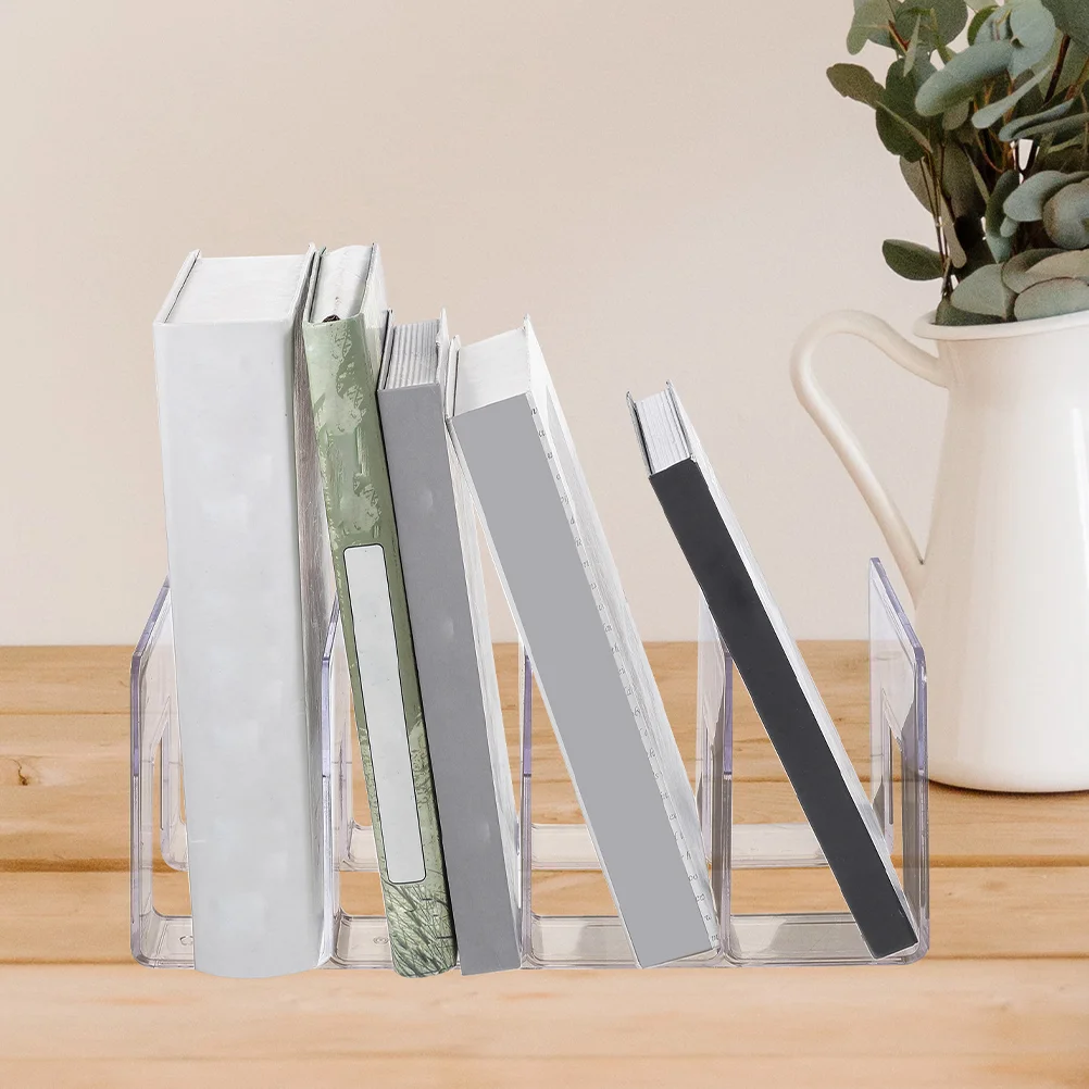 

2 Pcs Transparent Book Stand Desktop ganizer Multifunctional Storage Rack for Books Magazines FilesFolders Home Office Bedroom