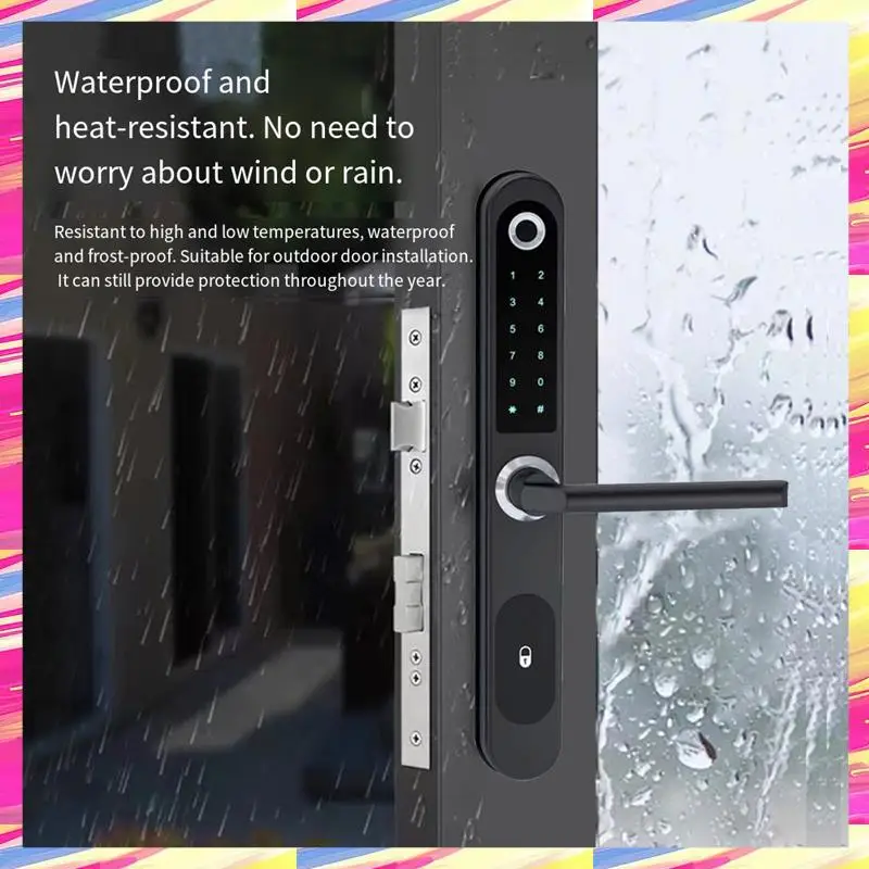 

AIAI Tuya Smart Door Lock Fingerprint Biometric Waterproof Digital Electronic Lock APP IC Card Password Aluminum Alloy Lock A
